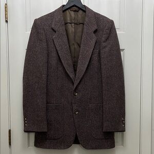 Vintage Dayton's Daniel Hechter Brown Wool Herringbone Blazer - Size Large